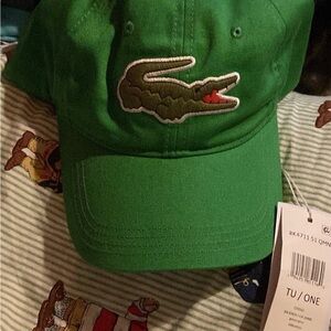 Men’s Big Croc Twill Adjustable Leather Strap Hat by Lacoste